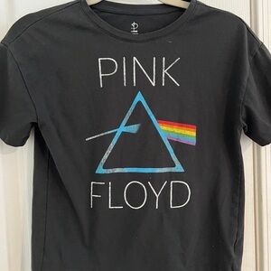 Pink Floyd Black Tee with Rainbow Design